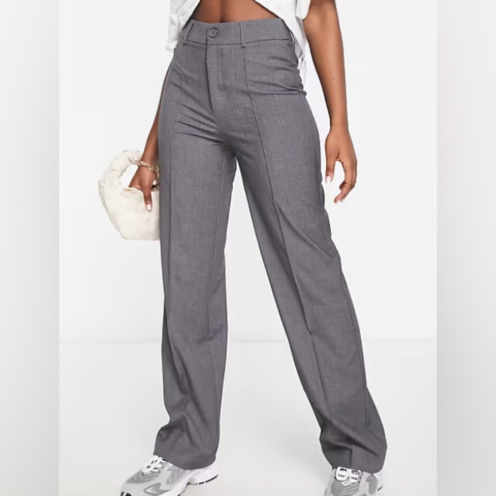 Stradivarius high waisted tailored pants in gray - US 8